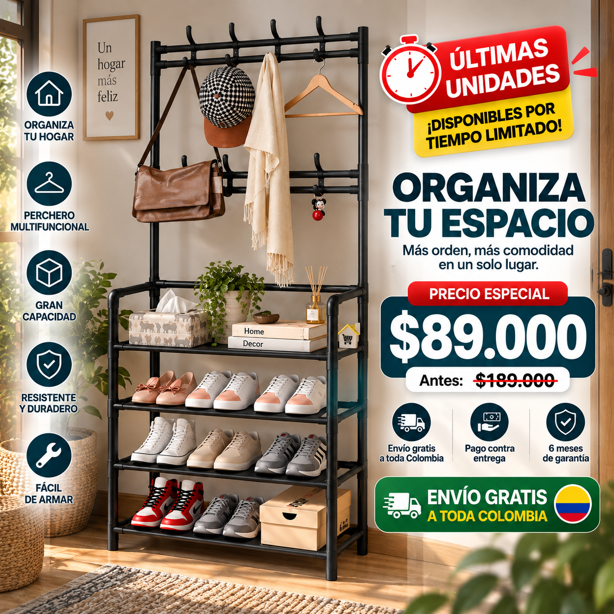Organizador de zapatos y ropa